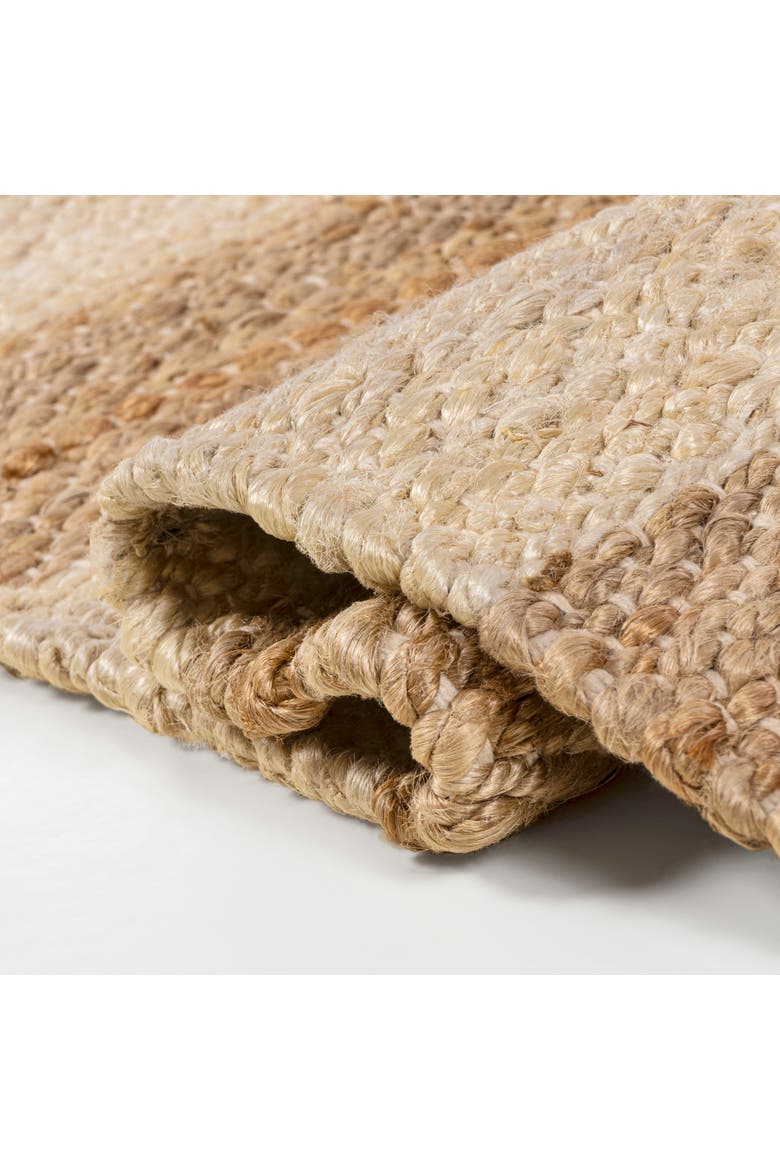 Jayden Rustic Farmhouse Woven Jute Stripe Area Rug, Alternate, color, Natural/Bleach