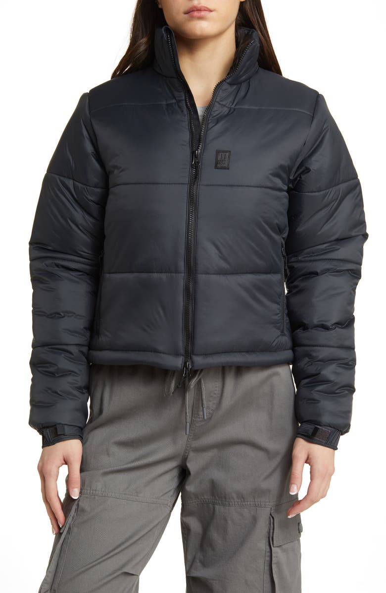 Topo Designs Mountain Water Resistant Recycled Nylon Puffer Jacket, Alternate, color, Black