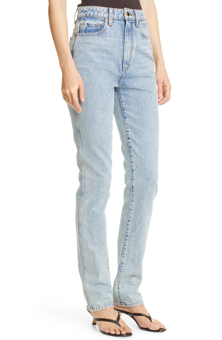 Khaite Daria High Waist Nonstretch Slim Straight Jeans, Alternate, color, 