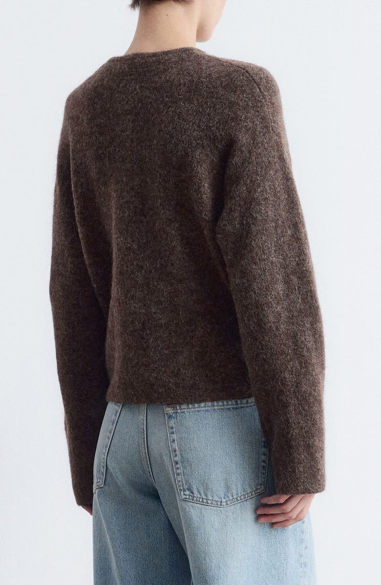 & Other Stories Alpaca & Wool Blend Cardigan, Alternate, color, Brown Dark