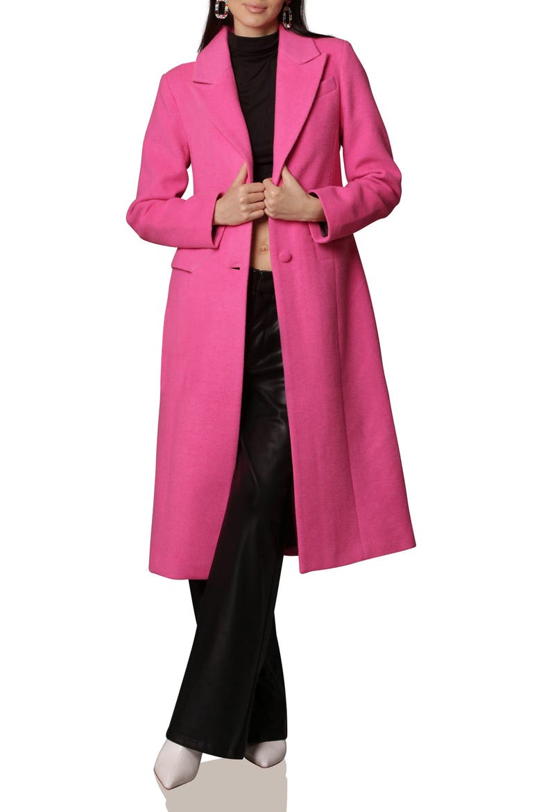 Longline Coat, Alternate, color, FUSCHIA