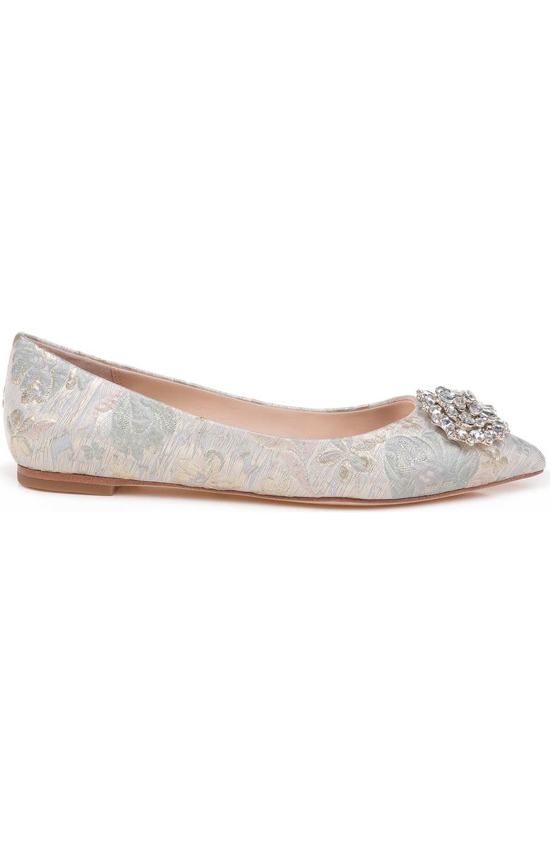 Badgley Mischka Collection Badgley Mischka 'Davis' Crystal Embellished Pointy Toe Flat, Alternate, color,