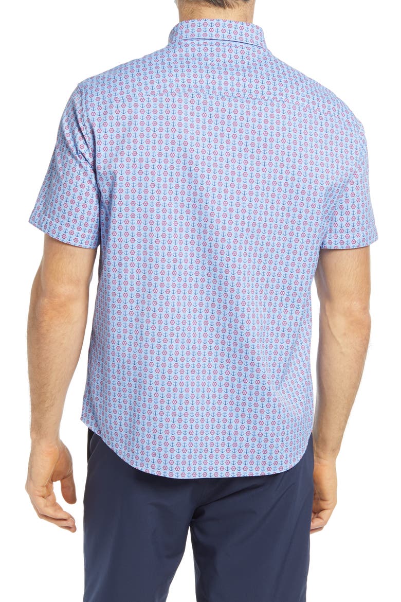 mens anchor dress shirt Nautica Men's Classic Fit Anchor Print Long Sleeve Cotton Button Down Shirt