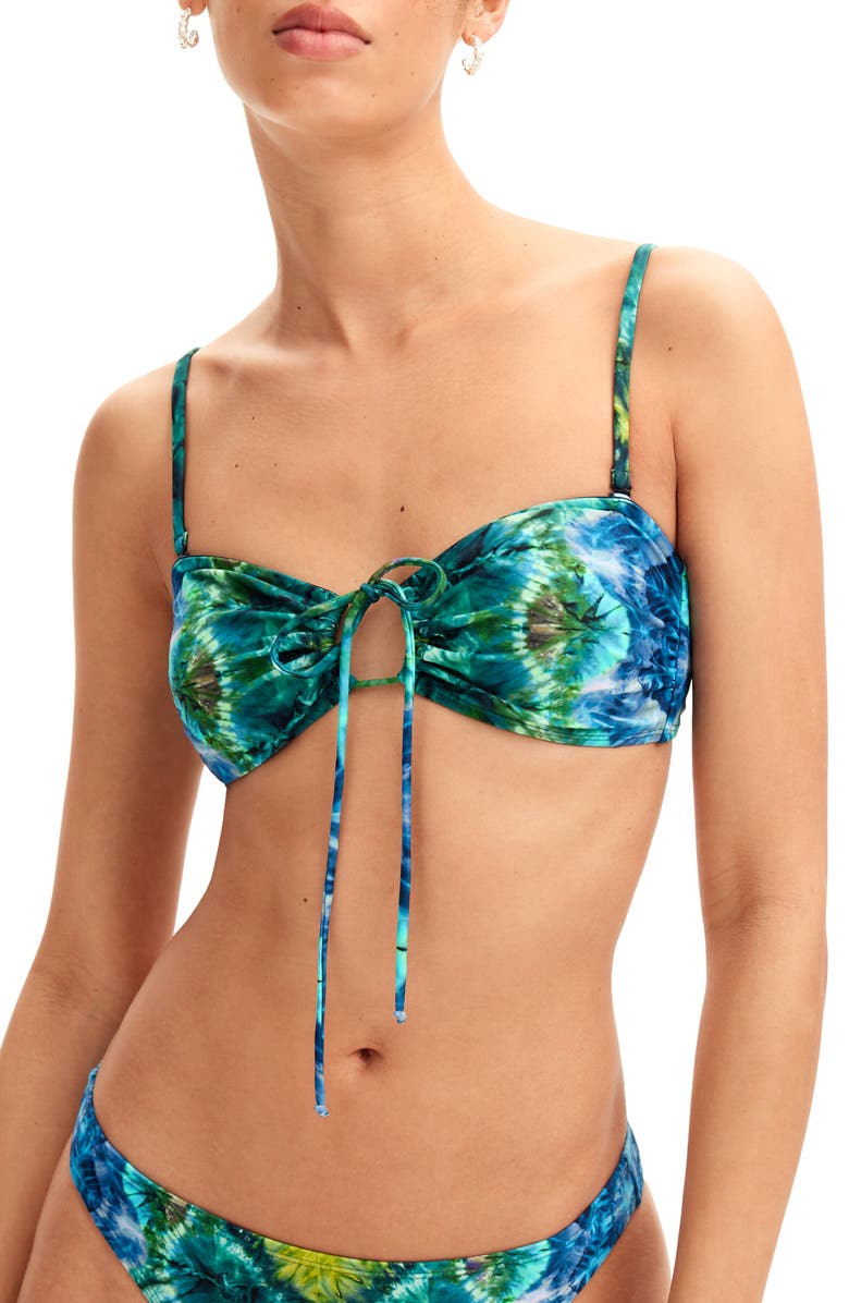 Desigual Maddalena Tie Front Bikini Top, Main, color,