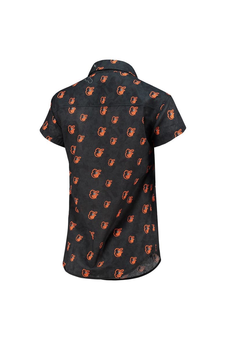 Women's FOCO Orange Baltimore Orioles Floral Button Up Shirt, Alternate, color, Black