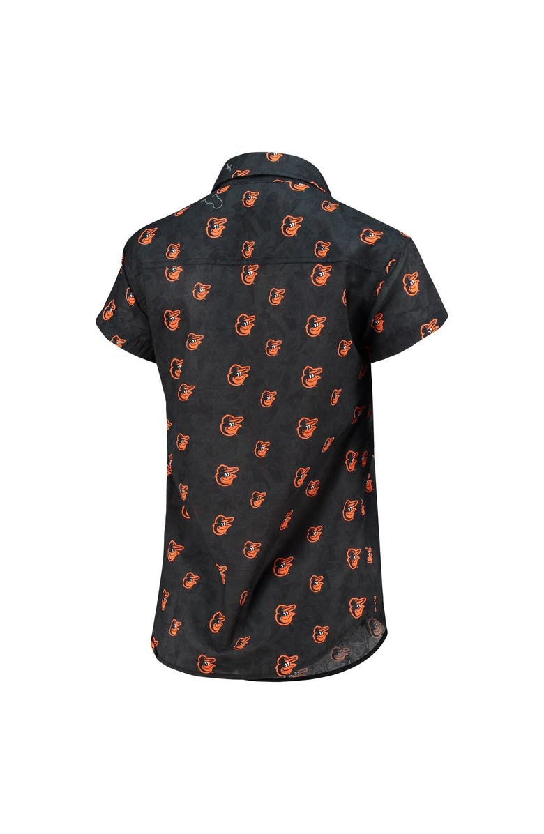 FOCO Women's FOCO Orange Baltimore Orioles Floral Button Up Shirt, Alternate, color, Black