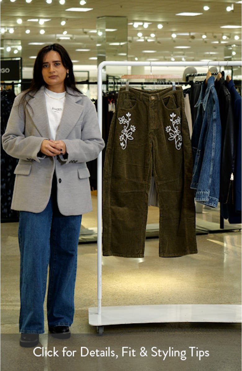 Sylvie Embroidered Corduroy Pants, sales video thumbnail