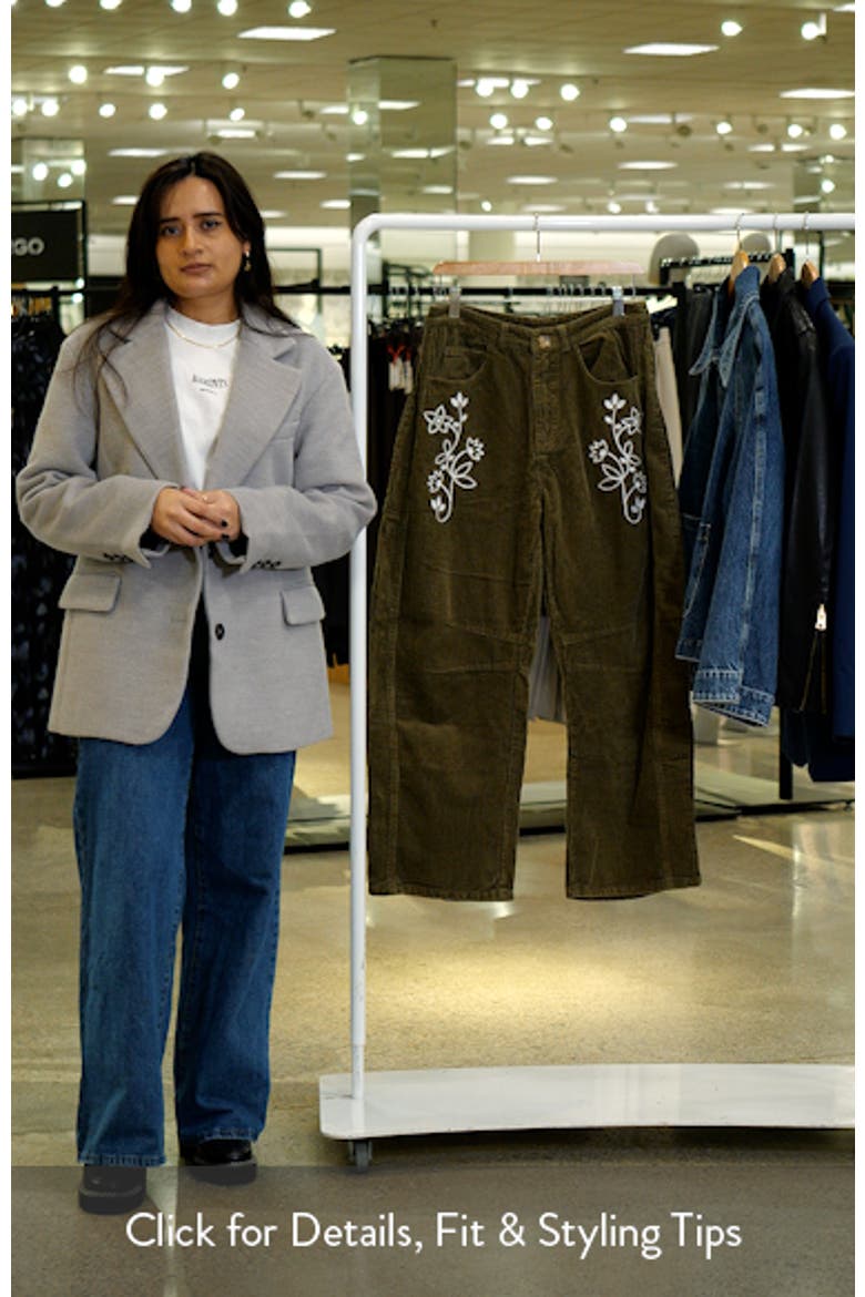 Sylvie Embroidered Corduroy Pants video