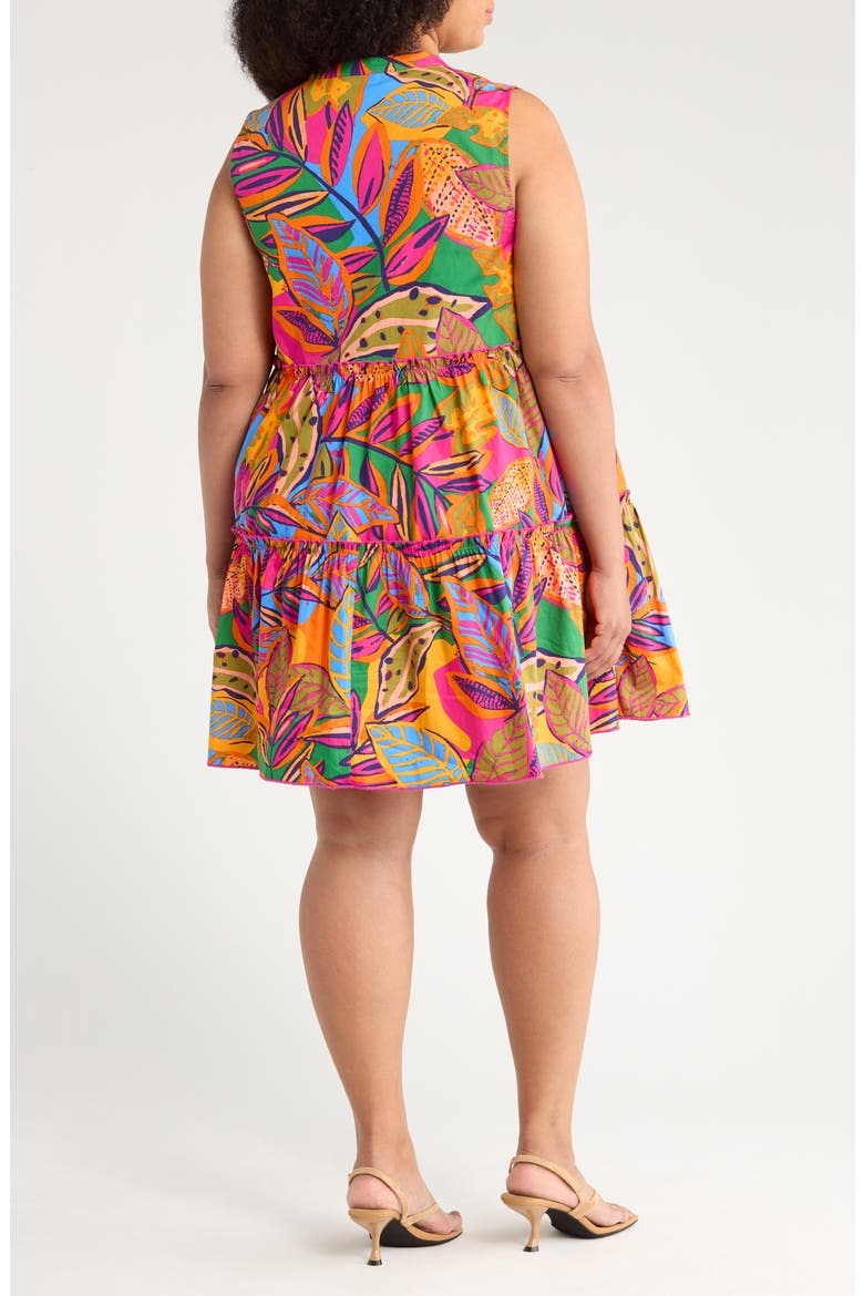 Milana Adrina Sleeveless Tiered Dress, Alternate, color, ORANGE/ PINK/ MULTI