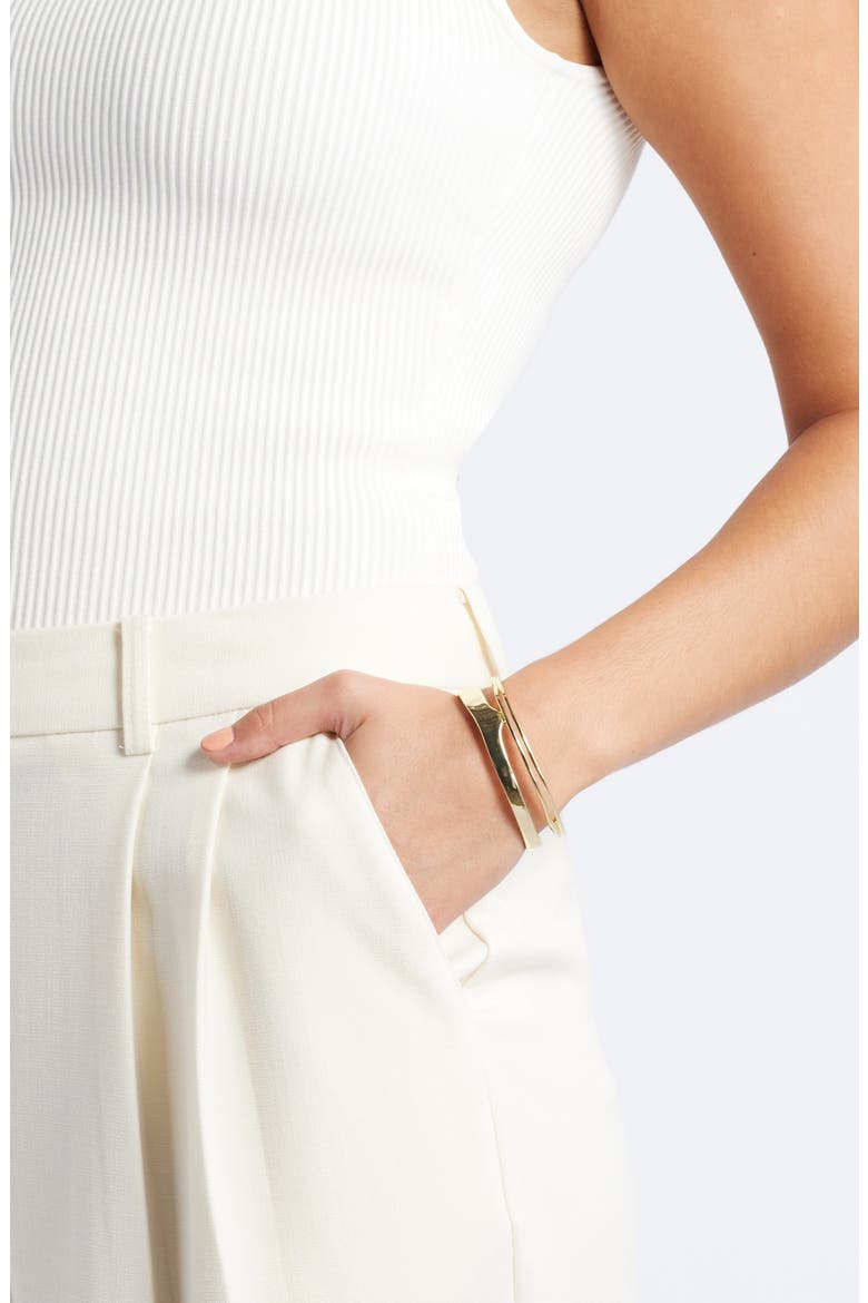 Triple Illusion Cuff Bracelet, Alternate, color, GOLD