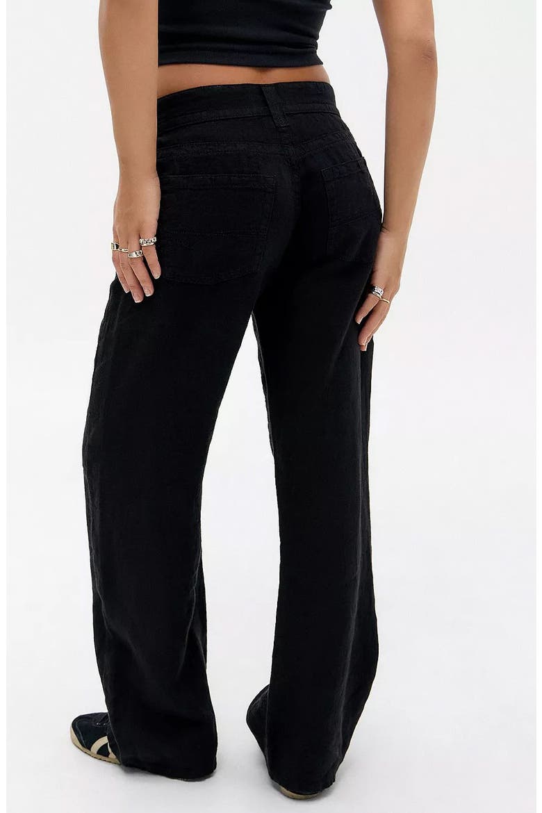 Kayla Linen & Cotton Five-Pocket Pants, Alternate, color, BLACK