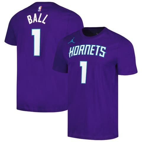 Men's Jordan Brand LaMelo Ball Purple Charlotte Hornets 2022/23 Statement Edition Name & Number T-Shirt