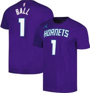 Jordan Brand Men's Jordan Brand LaMelo Ball Purple Charlotte Hornets 2022/23 Statement Edition Name & Number T-Shirt