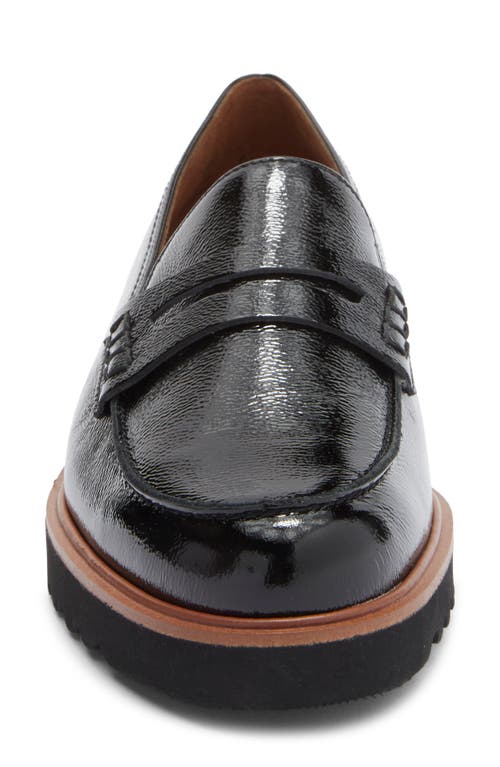 Paul Green Carmel Lug Penny Loafer In Black