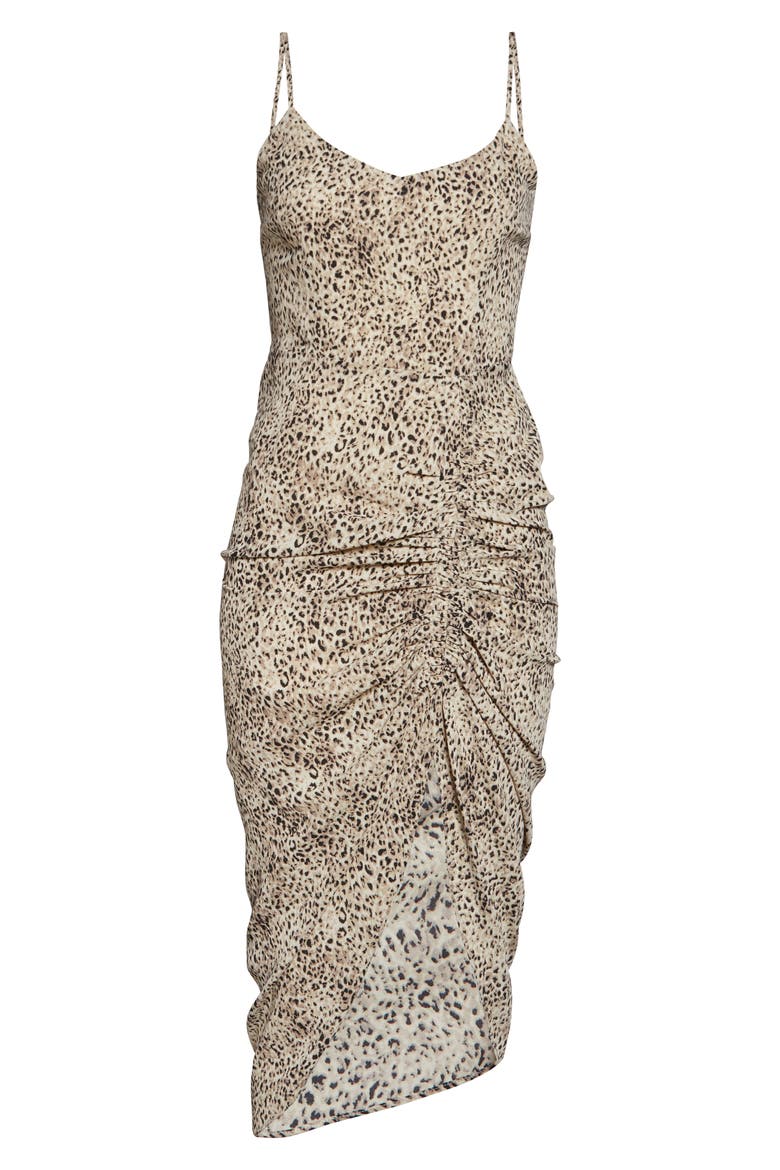 BB Dakota On the Prowl Party Animal Print Ruched Dress, Alternate, color, TAUPE