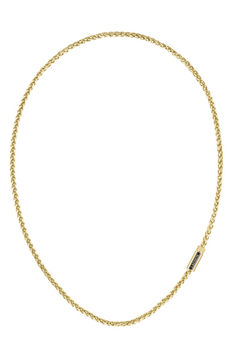 Lacoste Men's Spelt Necklace, Main, color, Gold