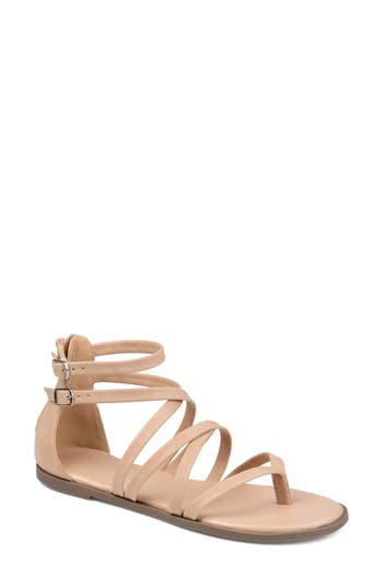 Shop Journee Collection Zailie Strappy Sandal In Taupe
