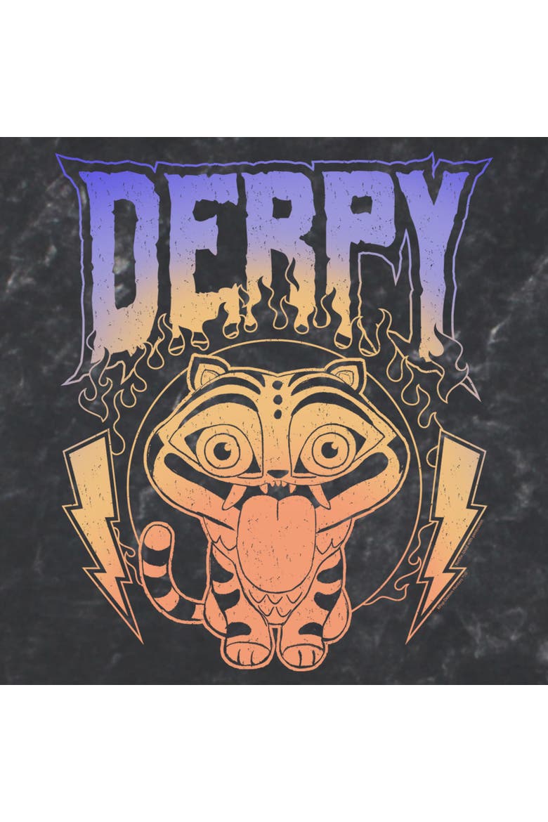 Mens KPop Demon Hunters Mythic Lightning Derpy T Shirt, Alternate, color, Black