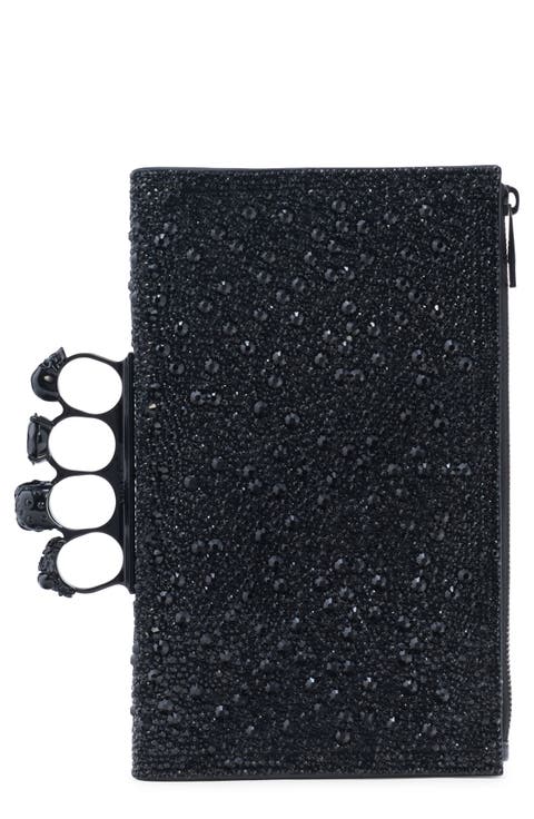 Knuckle Crystal Embellished Clutch