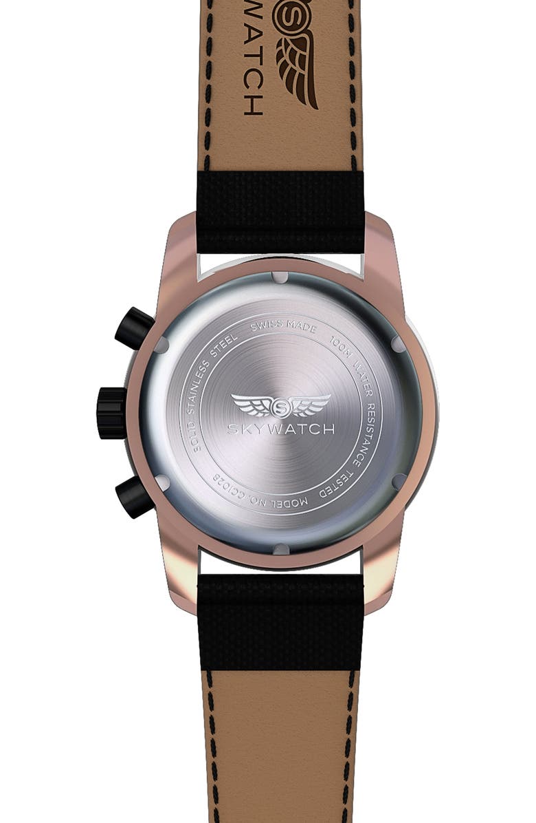 SKYWATCH Classic Chronograph Woven Strap Watch, 44mm, Alternate, color,