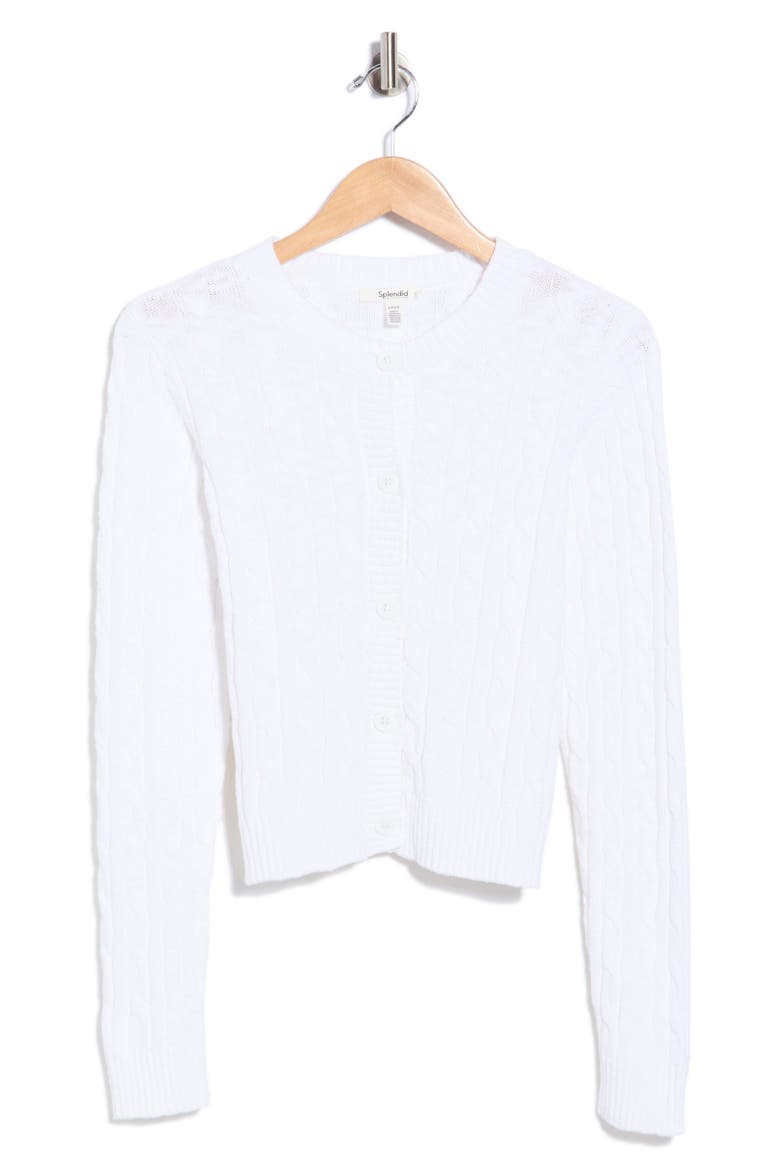 Brooks Cotton Cable Cardigan, Main, color, WHITE