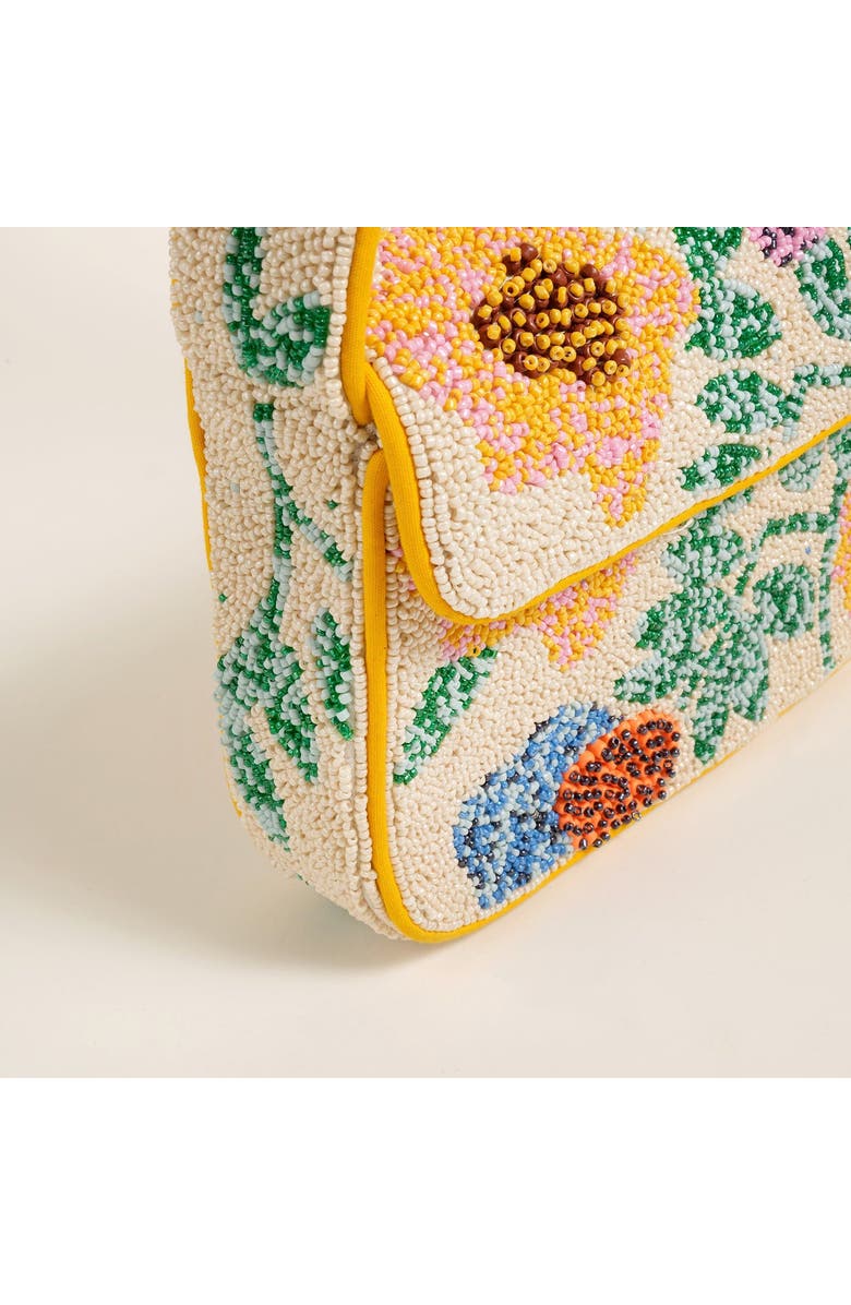 Zsa Zsa Zsu Delhi Beaded 100% Polyester Shoulder Bag 9X6 In, Alternate, color, Yellow