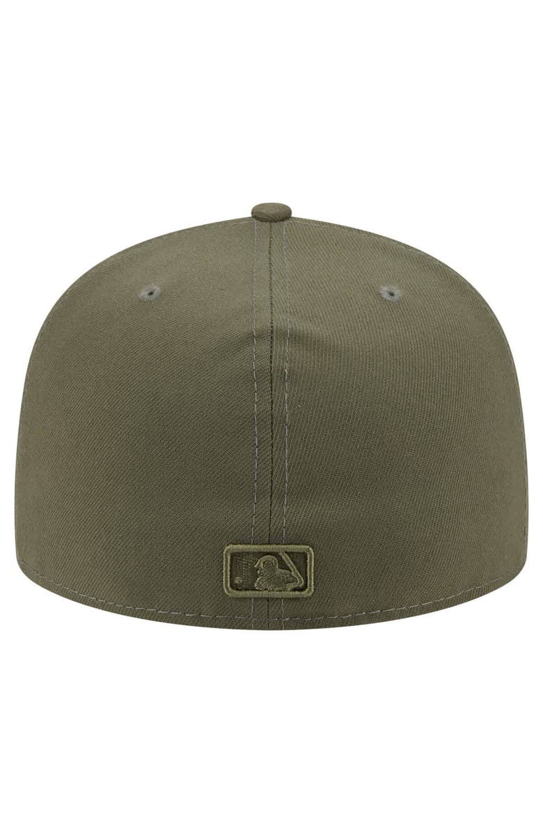 New Era Men's New Era Olive San Diego Padres Color Pack A-Frame 59FIFTY Fitted Hat, Alternate, color,