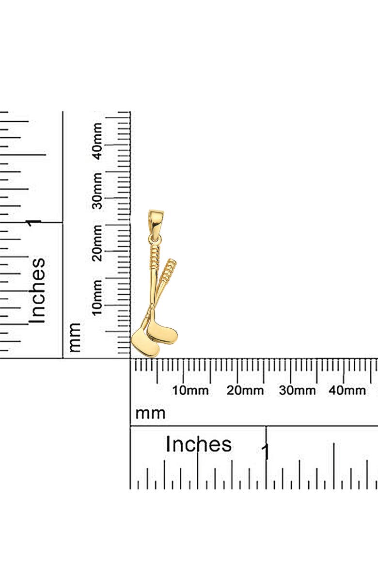 BEST SILVER 14K Gold Golf Club Pendant, Alternate, color, 