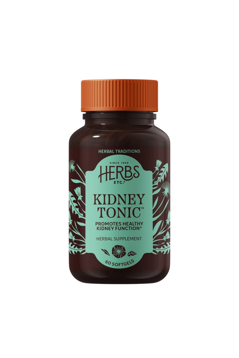 Kidney Tonic Softgels - Function Supplement - Natural with Dandelion, Saw Palmetto & Parsley - 60 Softgels, Main, color, No Color