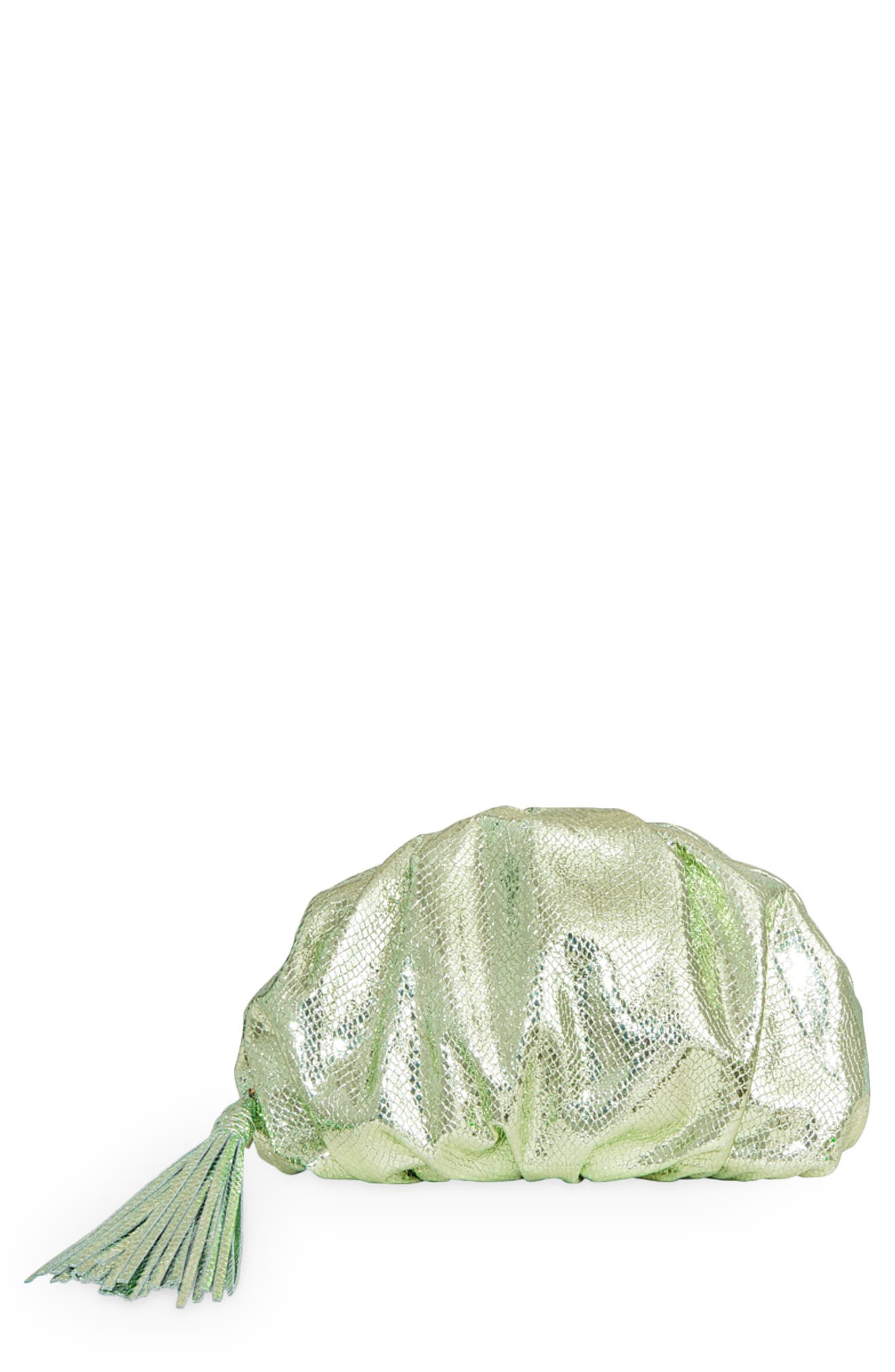 Rebecca Minkoff Ruched Snake Embossed Clutch, Main, color, 