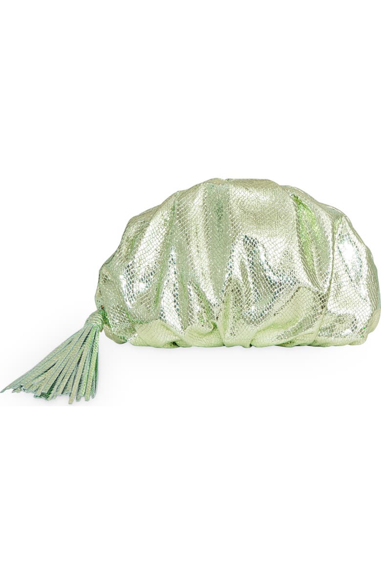 Rebecca Minkoff Ruched Snake Embossed Clutch, Main, color,