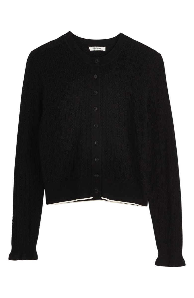 Madewell The Signature Open Knit Cardigan, Alternate, color, Black