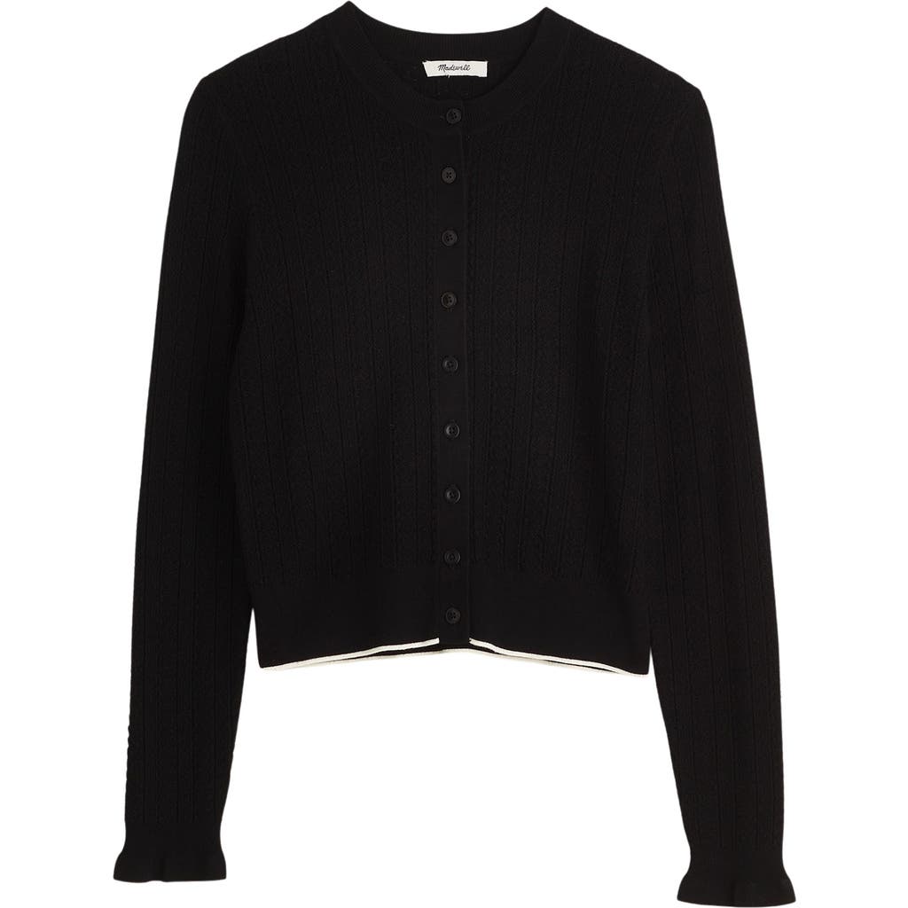 Shop Madewell The Signature Open Knit Cardigan In Black