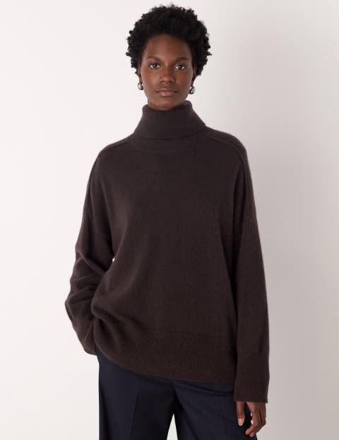 Cashmere Seam Roll Neck Sweater