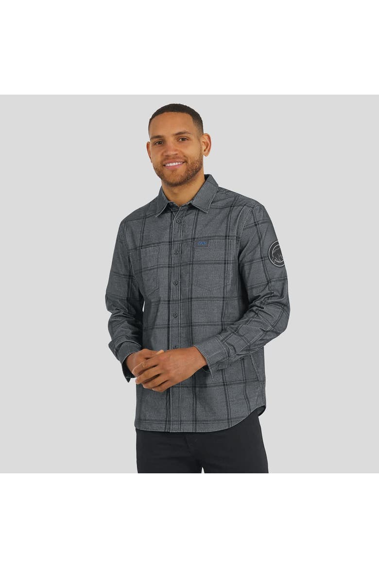Men's Darius Rucker Collection by Fanatics Gray Chicago Cubs Thin Wale Corduroy Plaid Button Up Shirt, Alternate, color, Gray