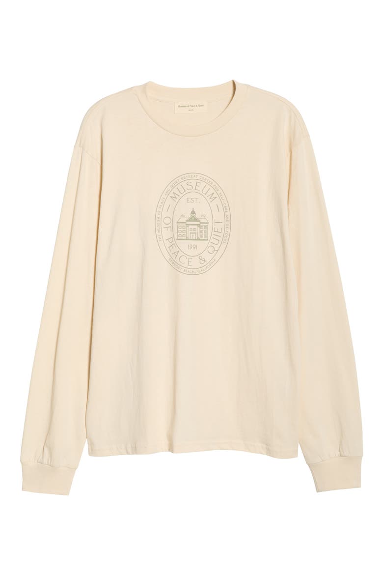Retreat Center Long Sleeve Cotton Graphic T-Shirt, Alternate, color, BONE