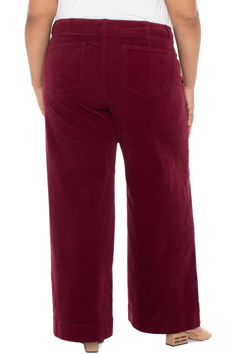 Liverpool Los Angeles High Waist Wide Leg Utility Corduroy Pants, Alternate, color, Cabernet Red
