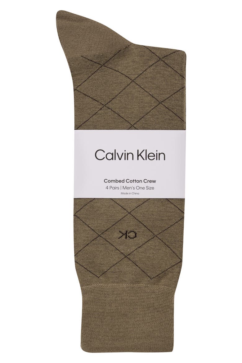 Assorted 4-Pack Cotton Blend Crew Socks, Alternate, color, TAUPE ASSORTED