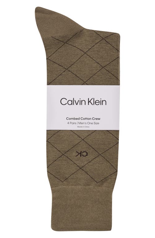 Calvin Klein Assorted 4-pack Cotton Blend Crew Socks In Multi