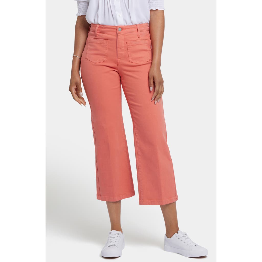 Nydj Coco High Waist Crop Wide Leg Jeans In Coral Haze