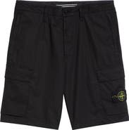 Stone Island Regular Fit Stretch Cotton Cargo Bermuda Shorts