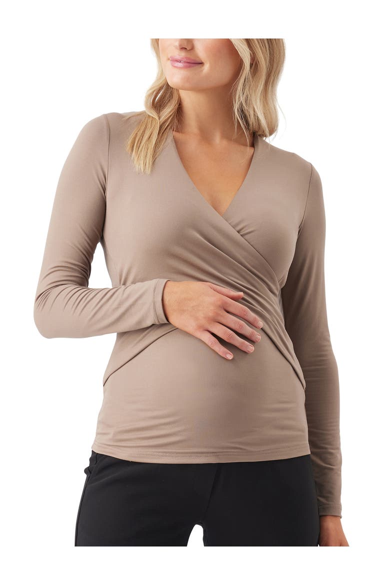 Luxe Knit Embrace Nursing Top, Main, color, Mocha