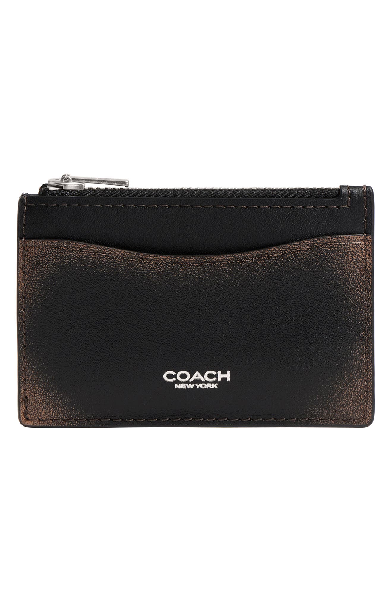 小物 COACH Trifold Wallet Black Leather COACH Loved Leather Essential Trifold Card Holder (Women) | Nordstrom