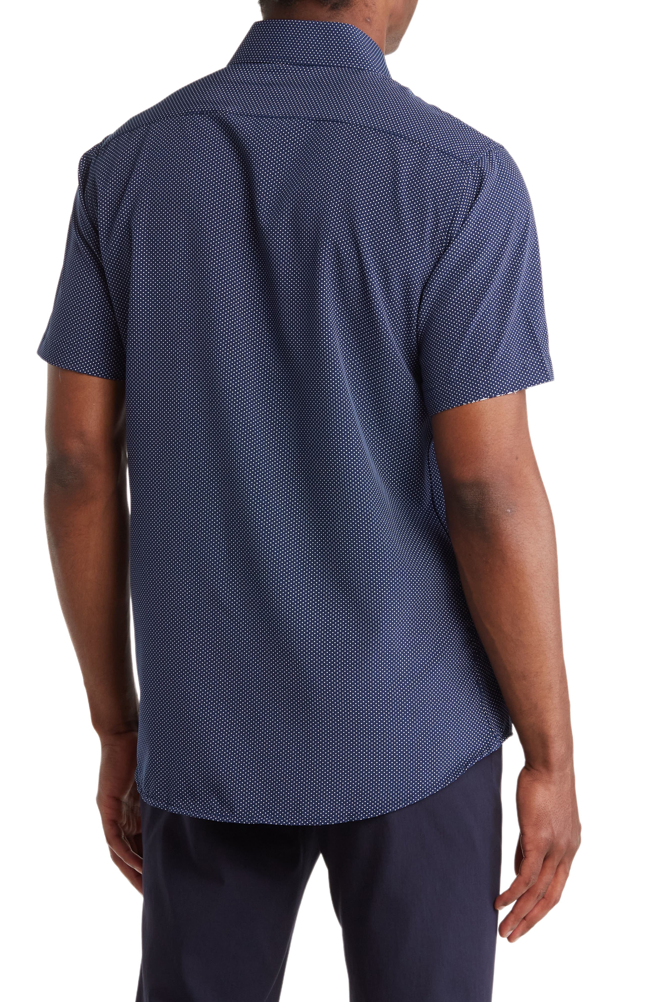 Slim Fit Short Sleeve Performance Stretch Button-Up Shirt - image 2