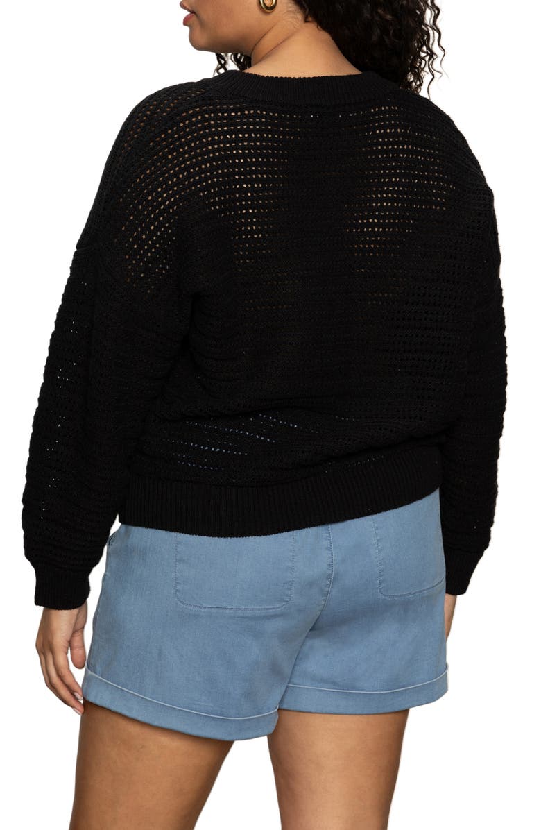 Sanctuary Open Stitch Bomber Jacket, Alternate, color, Black