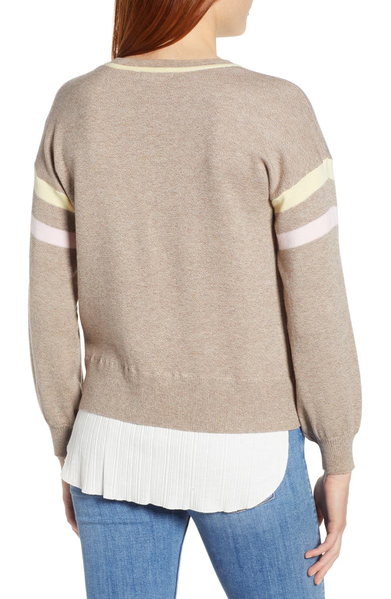 Wit & Wisdom Layered Look Stripe Sweater, Alternate, color,