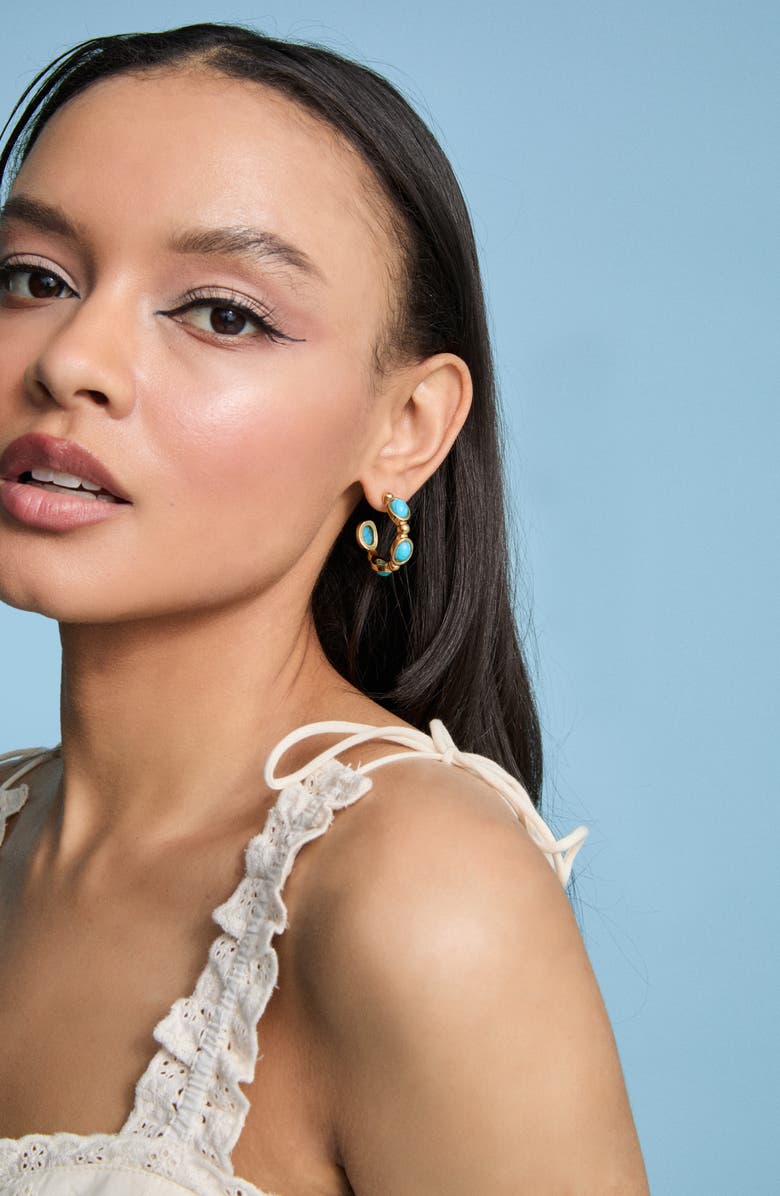 Petit Moments Bari Hoop Earrings, Alternate, color, Turquoise