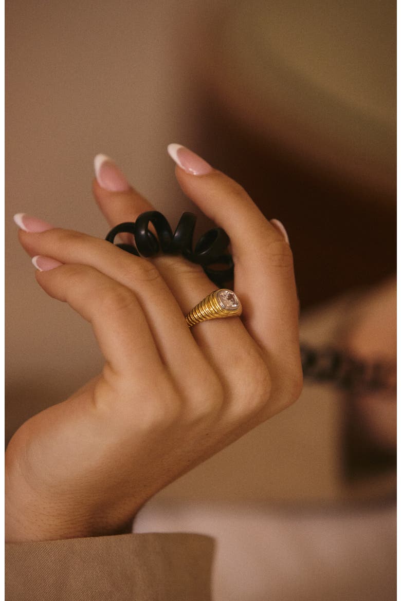 The Georgia Stone Signet Ring, Alternate, color, GOLD