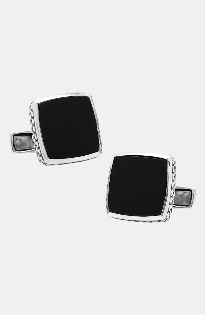 Cufflinks, Inc. Ravi Ratan Silver Stone Cuff Links, Main, color, 