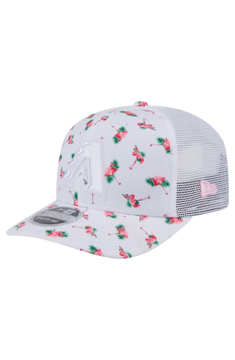 New Era Men's New Era White Arizona Diamondbacks Flamingo Mesh Back 9SEVENTY Stretch-Snap Hat, Main, color, White